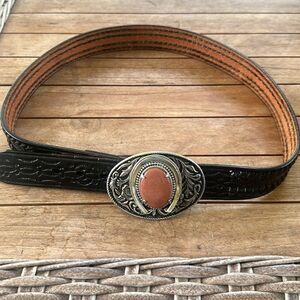 Mexican Made Leather Statement Buckle Belt 38